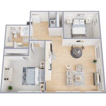 2 Bed 1 Bath floor plan